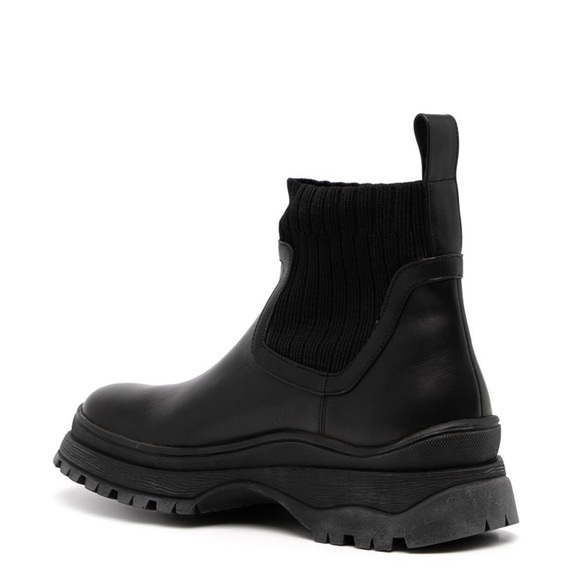 Bow Lug -Sole Leather Sock Boots Size 39.5 - Picture 6 of 9